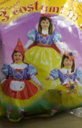 Vestito di Carnevale 3x1 - Biancaneve, Cappuccetto