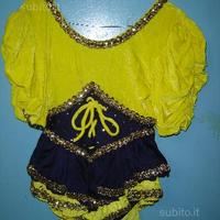 Abito giallo-blu pattinaggio-danza