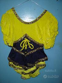 Abito giallo-blu pattinaggio-danza