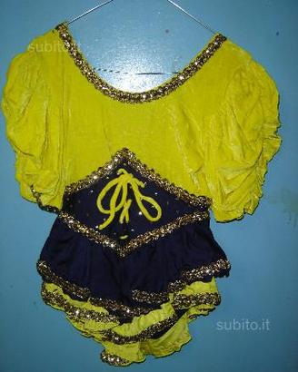 Abito giallo-blu pattinaggio-danza