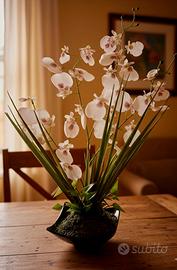 Composizione orchidee artificiali in vaso 