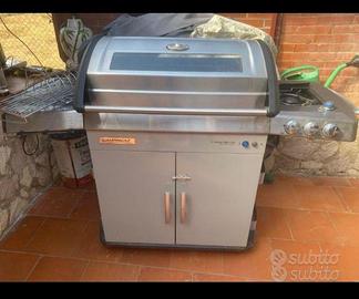 Barbecue con 2 Grill, 4 Bruciatori in Acciaio Inox