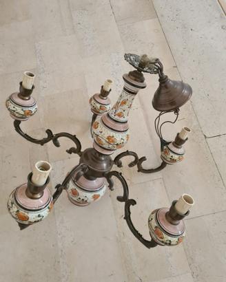 Lampadario vintage in ceramica anni 70