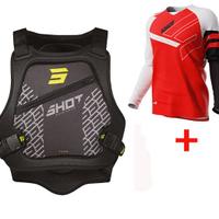 CORPETTO GILET MOTO CROSS + MAGLIA ROSSA BAMBINO