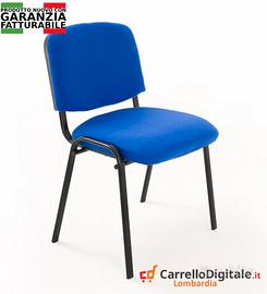 Sedie per ufficio Imbottite in tessuto blu