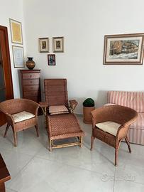 Sedia a sdraio chaise longue con 2 poltroncine