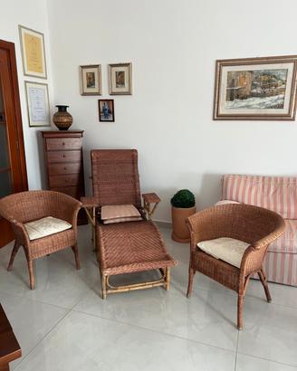 Sedia a sdraio chaise longue con 2 poltroncine