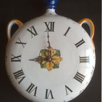 Orologio in Ceramica dipinti fiori NON FUNZIONANTE