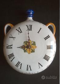Orologio in Ceramica dipinti fiori NON FUNZIONANTE