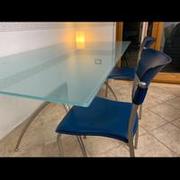 Callegaris tavolo design cristallo con sedie