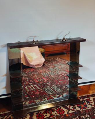 Specchio da bagno con luci stile rustico