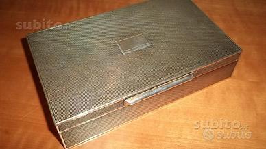 Scatola portasigarette in argento 800, anni 60