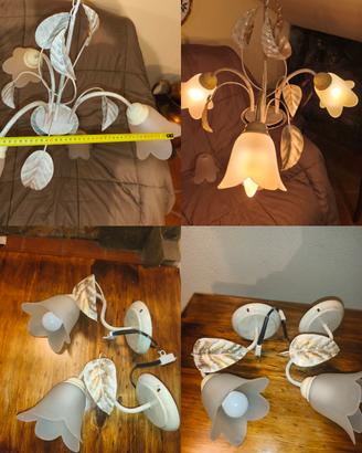 Coordinato Luci  Vintage Fe Battuto Artigianale