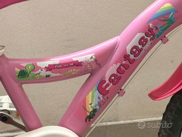 Bicicletta bimba "Fantasy" rosa - con seggiolino