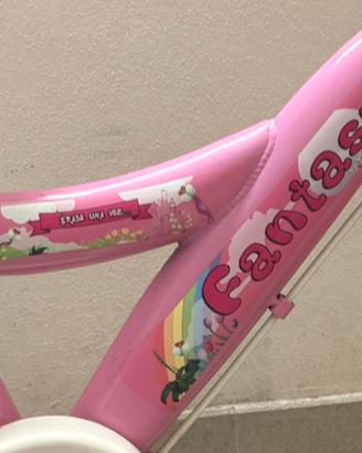 Bicicletta bimba "Fantasy" rosa - con seggiolino