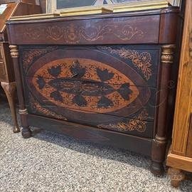CASSETTIERA LEGNO INTARSIATO COLONNE