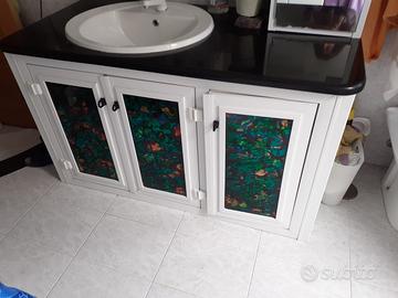 Mobile bagno completo lavabo marmo 130x77 + mobile