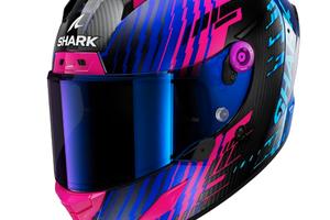 Casco Moto **Shark Aeron Edgy DBU in Carbonio – EC