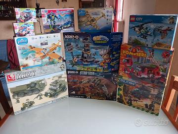 LOTTO MATTONCINI LEGO + KRE-O + PRICO + SLUBAN ECC