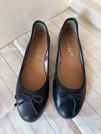 Ballerine Alesya in vera pelle Blu Notte