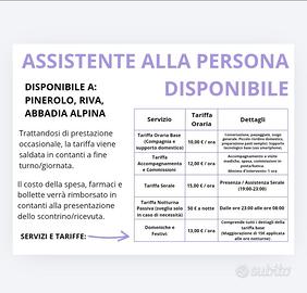 Babysitter/Assistente personale disponibile