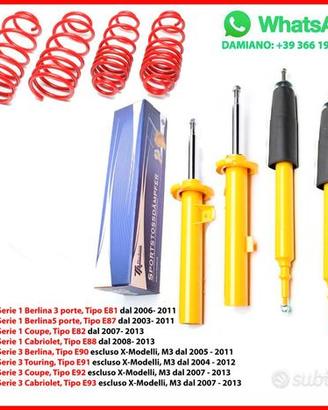 4 Ammortizzatori Ribassati BMW 1 E81 E87 E82 E88