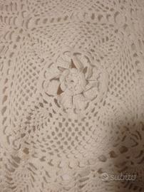 centrino rettangolare 96x30 cotone bianco 