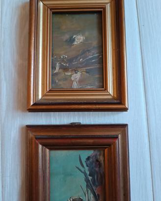 Coppia quadretti vintage a mano