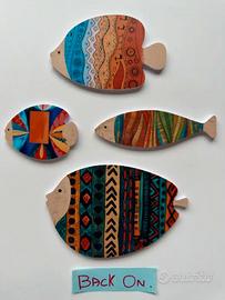 Set Da 4 pesci tropicali 2D piatti stile oceano |