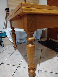 Tavolo allungabile romagnolo legno rovere massello