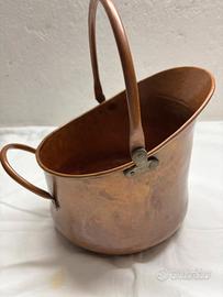 Secchio portacarbone in rame