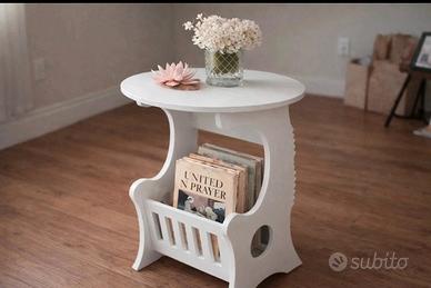 Tavolino porta riviste bianco design moderno – 36c