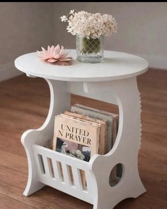 Tavolino porta riviste bianco design moderno – 36c