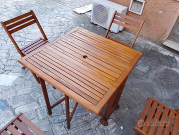 Tavolo con 4 Sedie RICHIUDIBILE ComeNuovo95x95