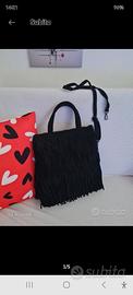 BORSA IN PELLE SCAMOSCIATA CON FRANGE