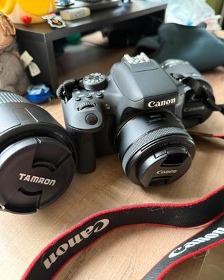 Canon eos 750D + obiettivi + scheda