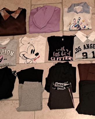 Abbigliamento ragazza 10/12 anni, 14 pezzi,