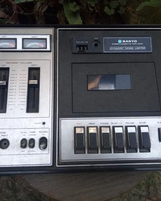 Sanyo piastra deck stereo a cassetta vintage hi-fi