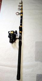 Canna Maver 390cm Carbonio Allestita pesca Siluro