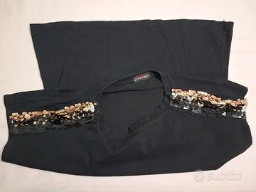Maglia maniche corte n era con pailette