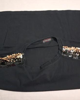 Maglia maniche corte n era con pailette