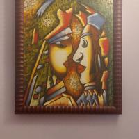 quadro etnico dipinto su tela 