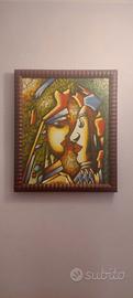 quadro etnico dipinto su tela 