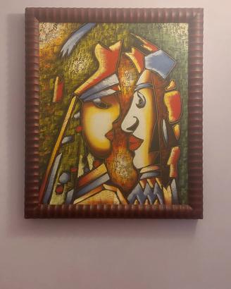 quadro etnico dipinto su tela 