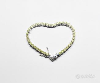 Braccialetto tennis con pietre verdi