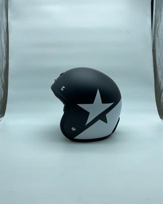 CASCO JET ORIGINE PRIMO STAR NERO E BIANCO OPACO 3