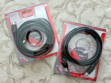 2 Cavi midi professionali Proel 5 pin da 3 metri