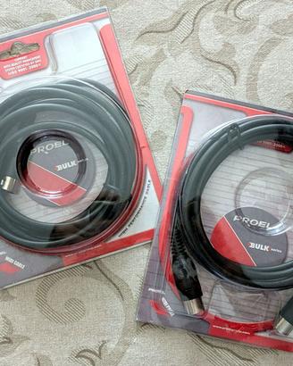 2 Cavi midi professionali Proel 5 pin da 3 metri