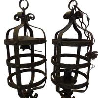 LANTERNE A SOSPENSIONE VINTAGE IN FERRO BATTUTO