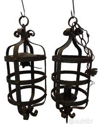 LANTERNE A SOSPENSIONE VINTAGE IN FERRO BATTUTO